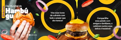 Banner Dia Mundial do Hambúrguer PSD Editável