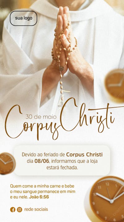 Stories Corpus Cristi Dia 30 De Maio Arte Para Rede Sociais