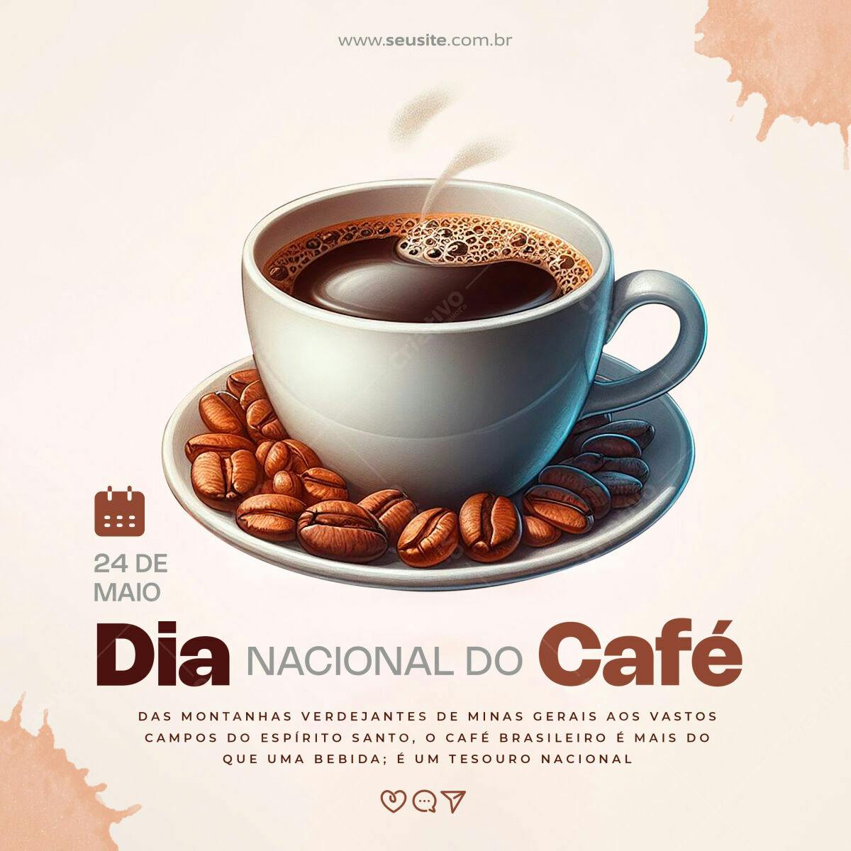 Flyer Dia Nacional do Café PSD Editável