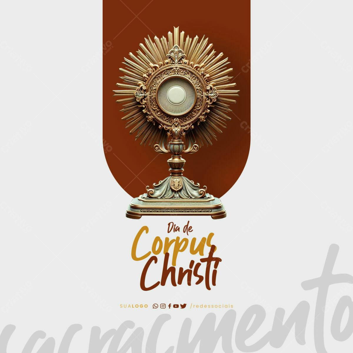 Postagem Dia de Corpus Christi PSD Editável