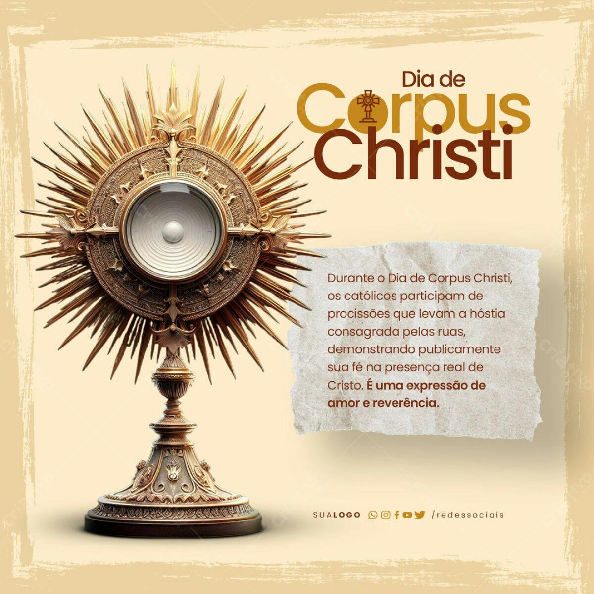 Post para o Dia de Corpus Christi PSD Editável
