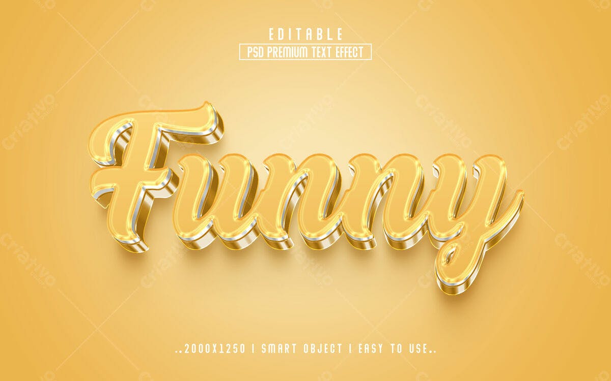 Efeito de Texto 3D Dourado PSD Editável