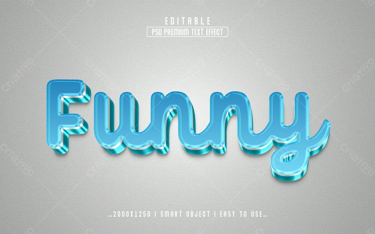 Efeito de Texto 3D Funny PSD Editável