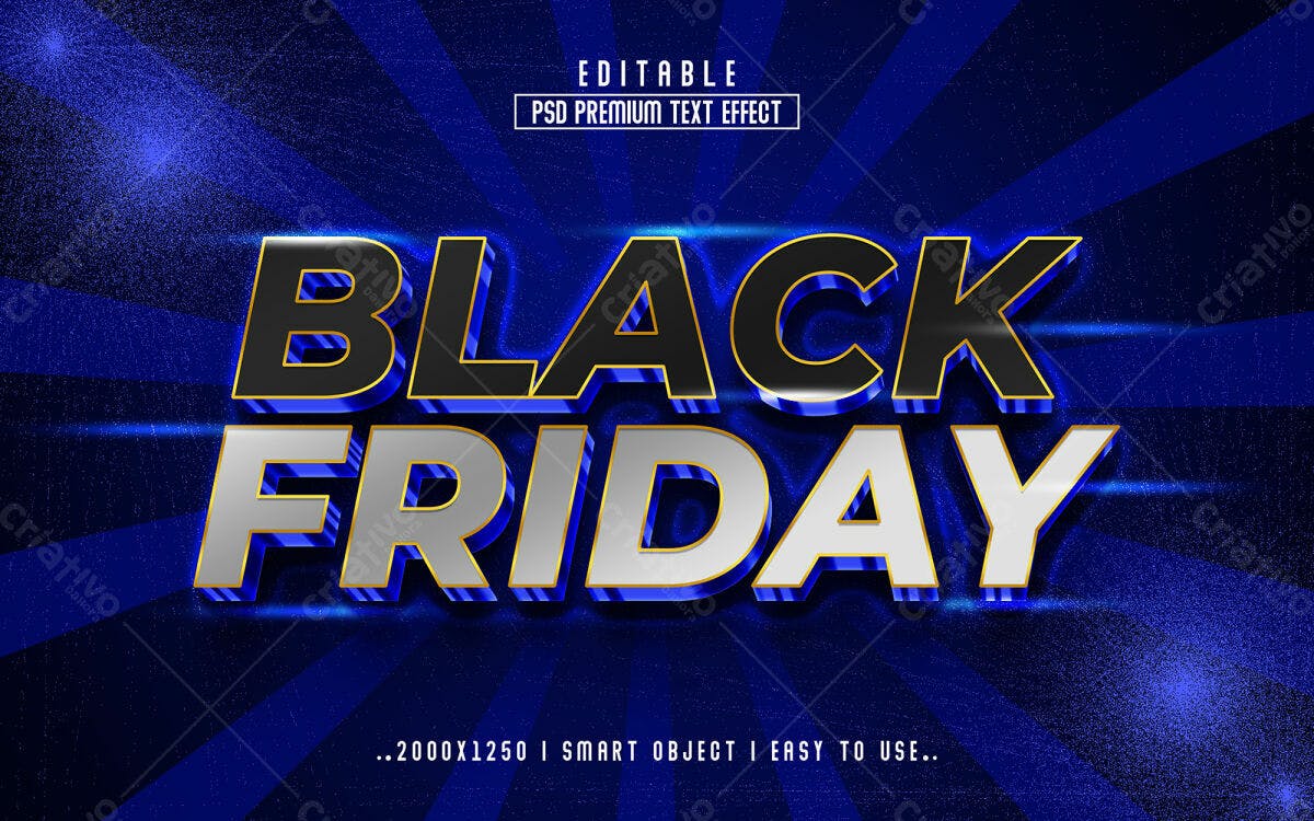 Efeitos de Texto Black Friday PSD Editável