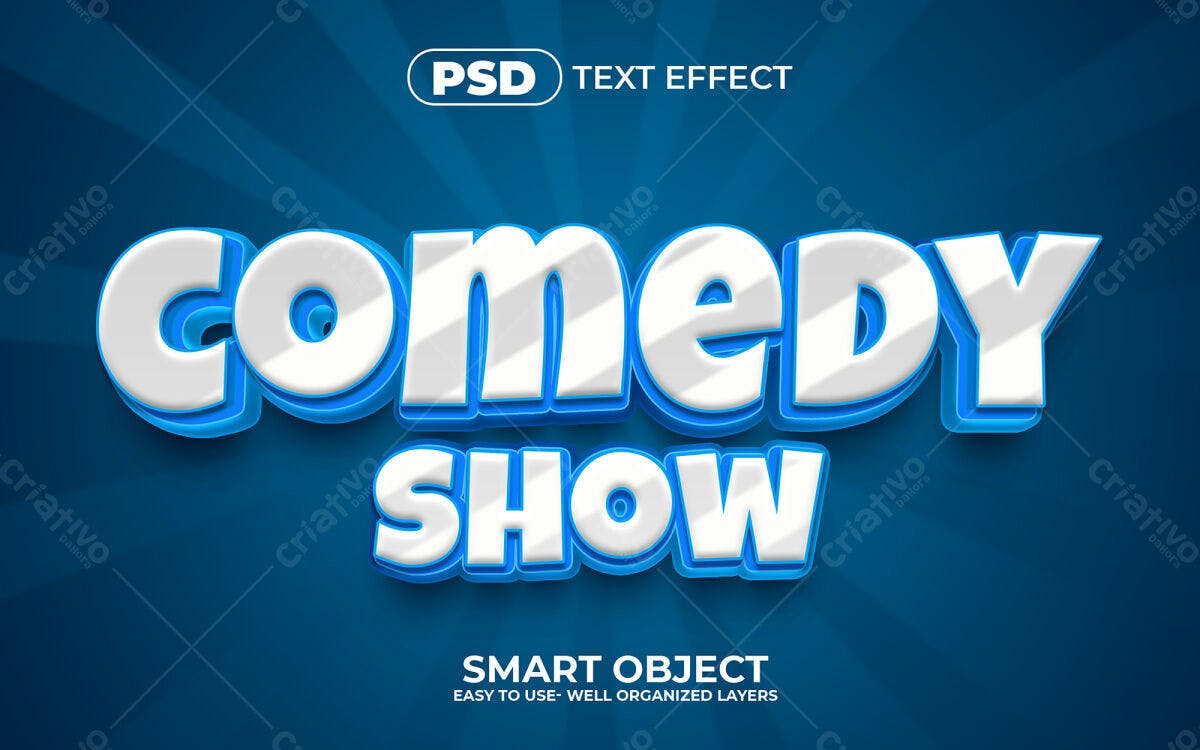 PSD Texto 3D para Comedy Show Editável