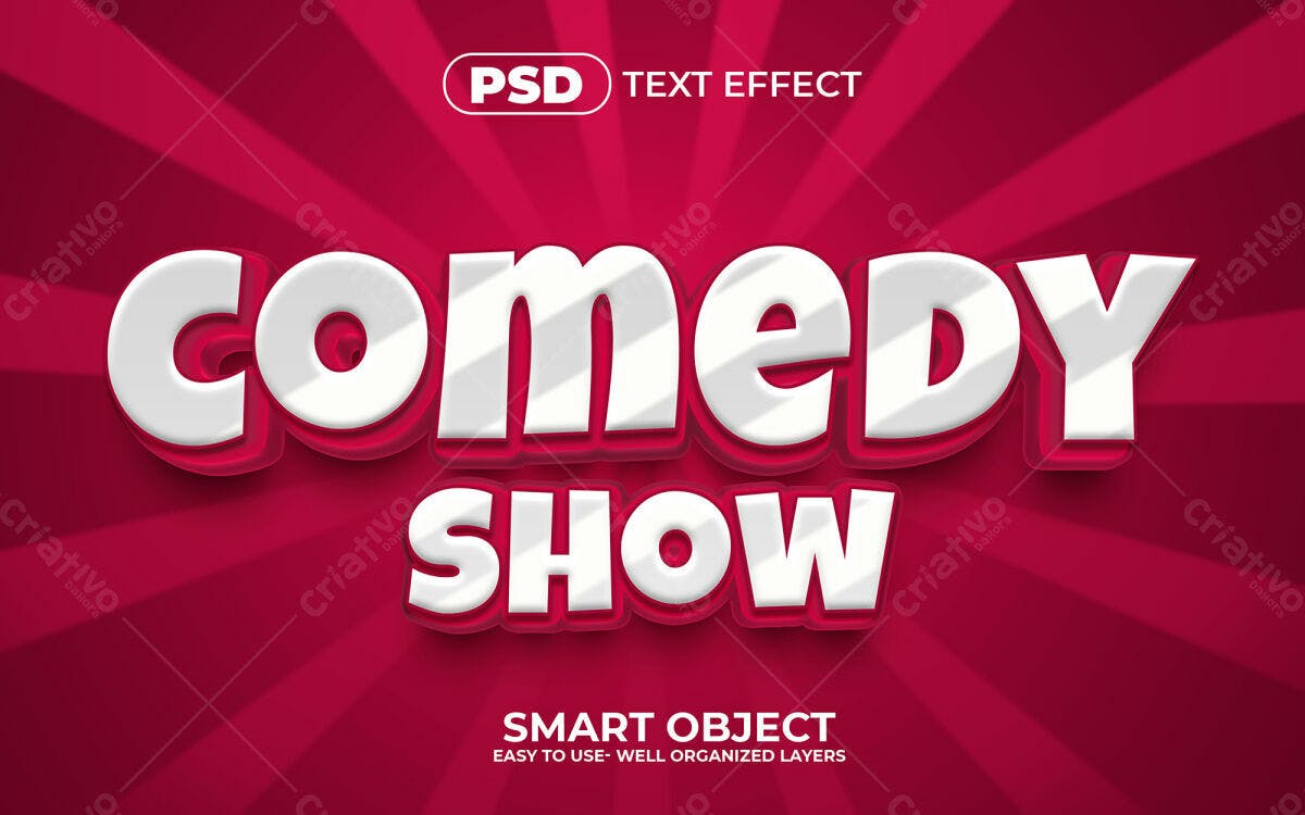 Efeito de Texto Comedy Show PSD Editável