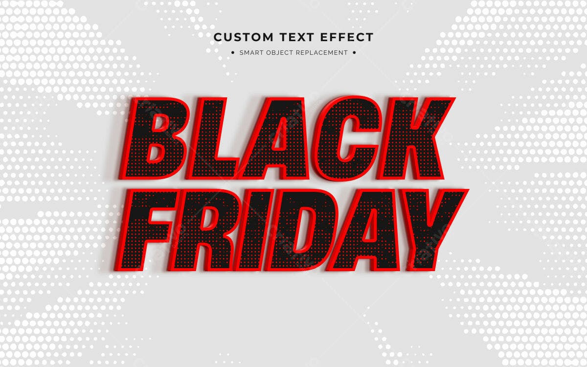 Efeitos de Texto Black Friday PSD Editável