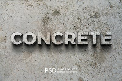 Efeito De Texto Editável 3D Concreto Em Estilo Moderno