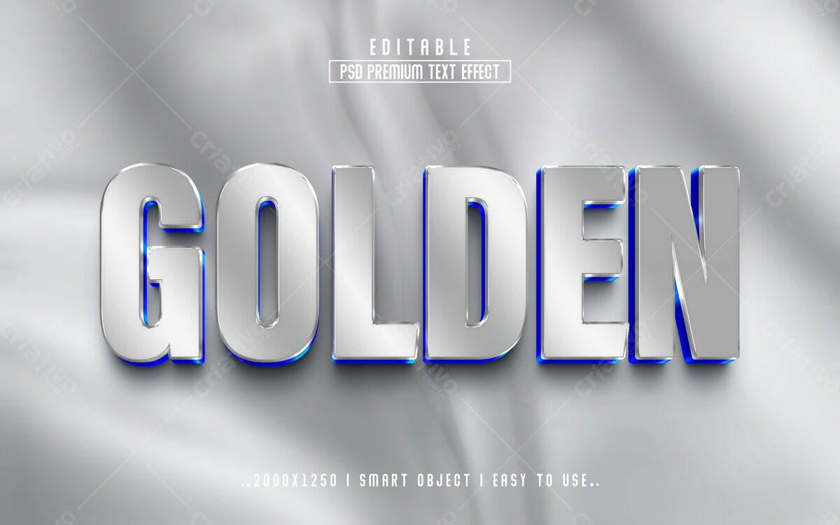 Efeito de Texto Premium Golden PSD Editável