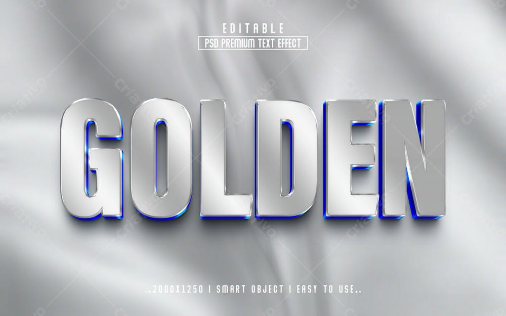 Efeito De Texto Editável 3D Dourado Em Estilo Moderno V 2