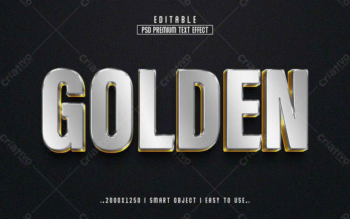 Efeito de Texto Premium Golden PSD Editável