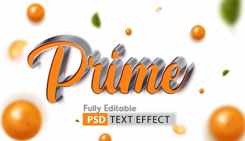 Efeito de texto editável 3d prime iron style em estilo moderno e elega