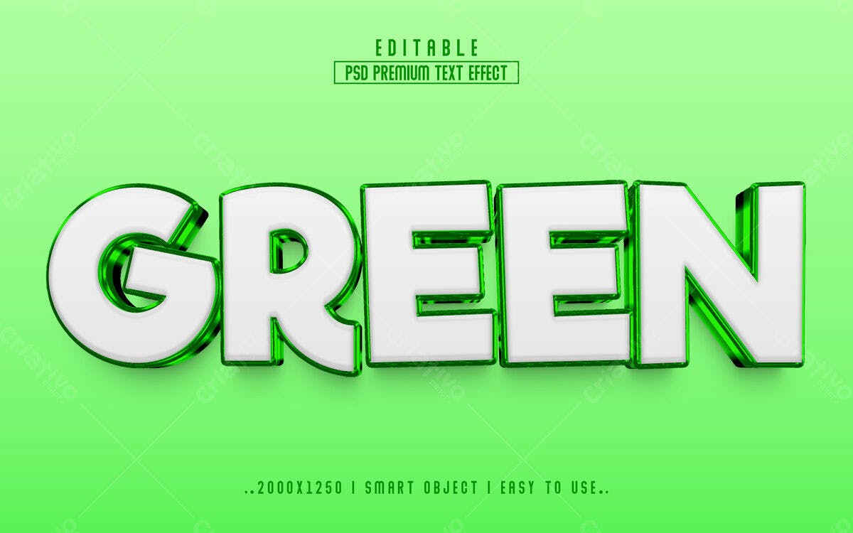 Efeito de Texto Verde PSD Editável