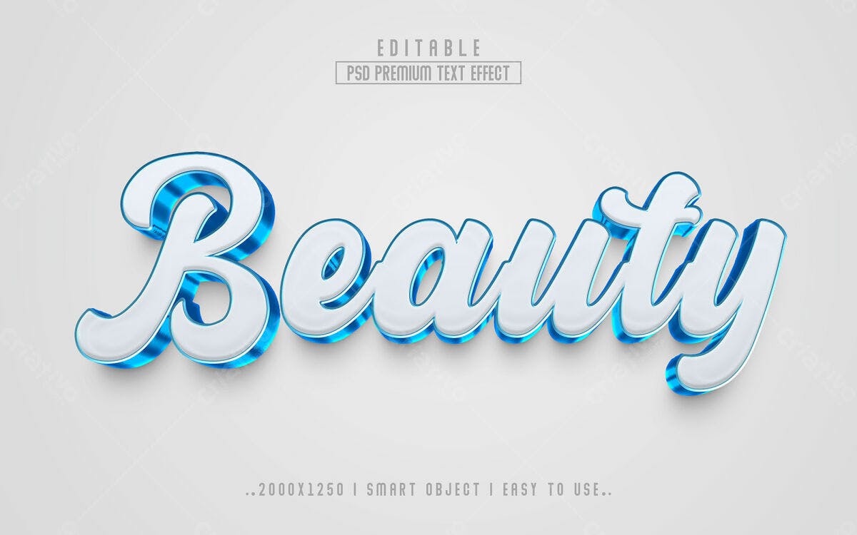 Efeito de Texto PSD para Beleza Editável