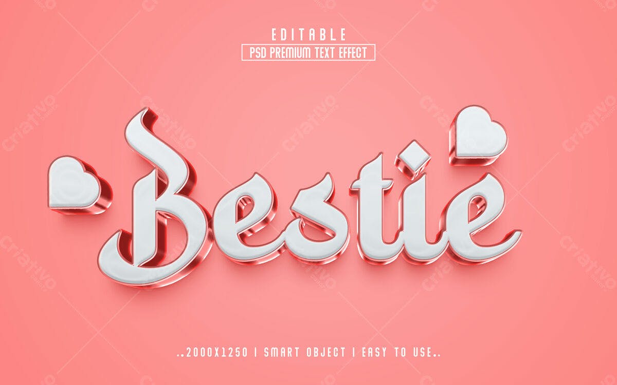 Efeito de Texto Bestie PSD Editável