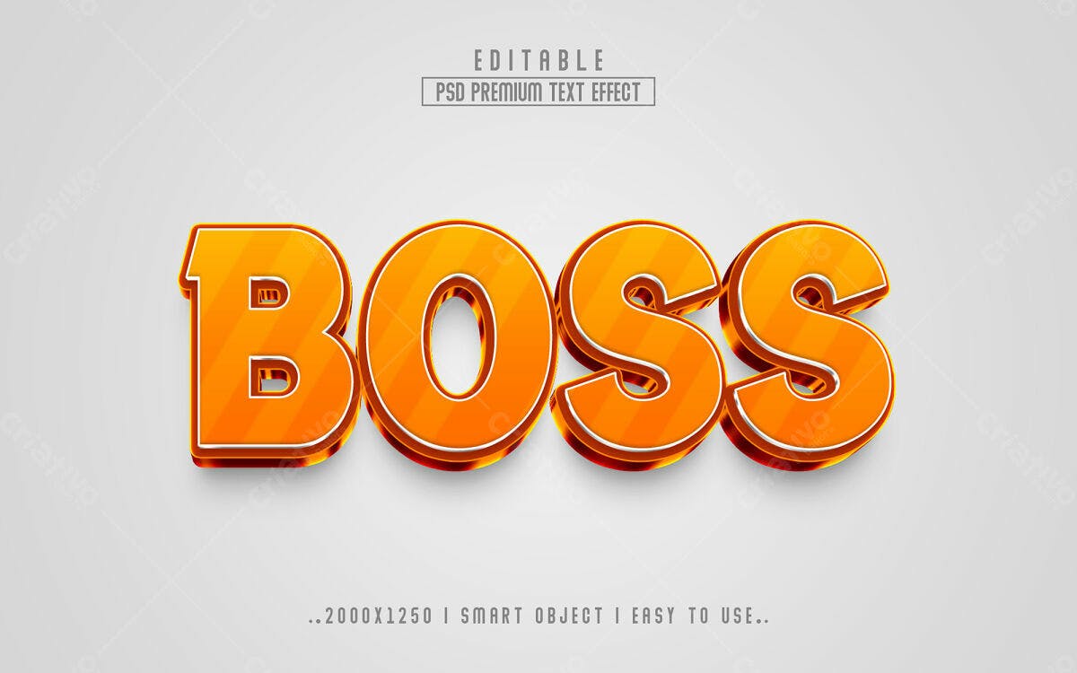 Efeito de Texto 3D Boss PSD Editável