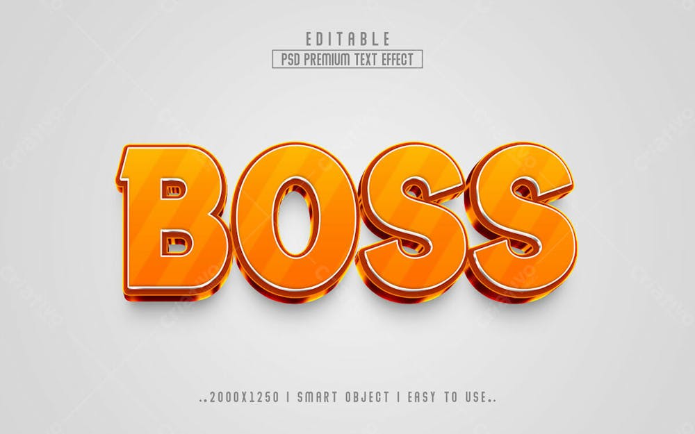 Efeito De Texto Editável Boss 3D Em Estilo Moderno