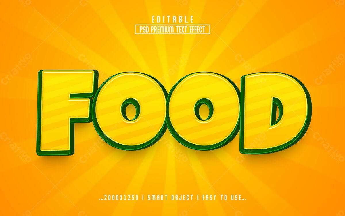 Efeito de Texto FOOD PSD Editável