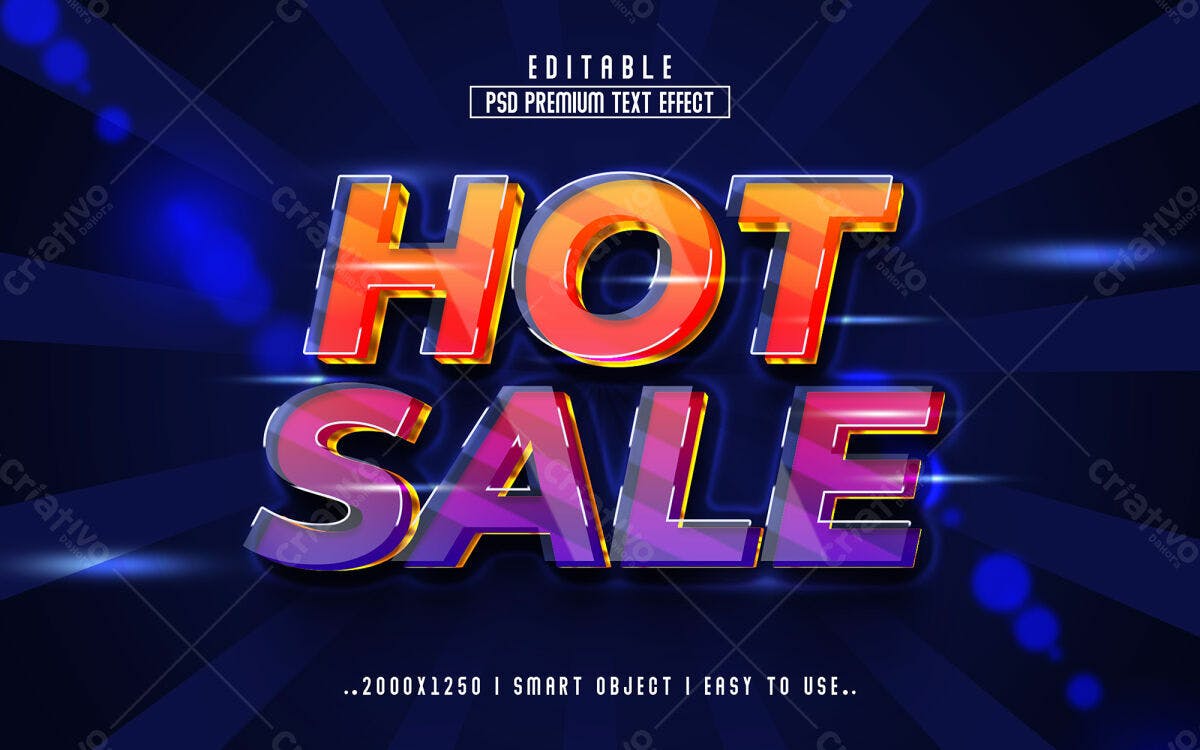 Efeitos de Texto Hot Sale PSD Editável