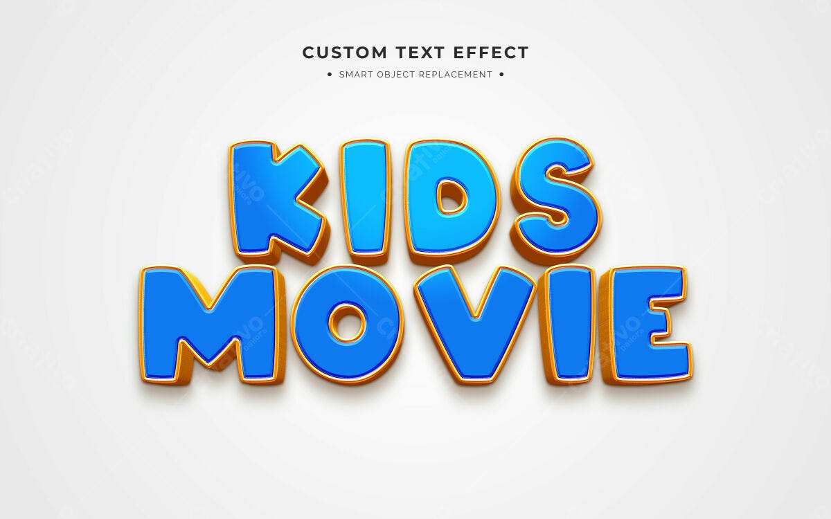 Efeito de Texto Kids Movie PSD Editável