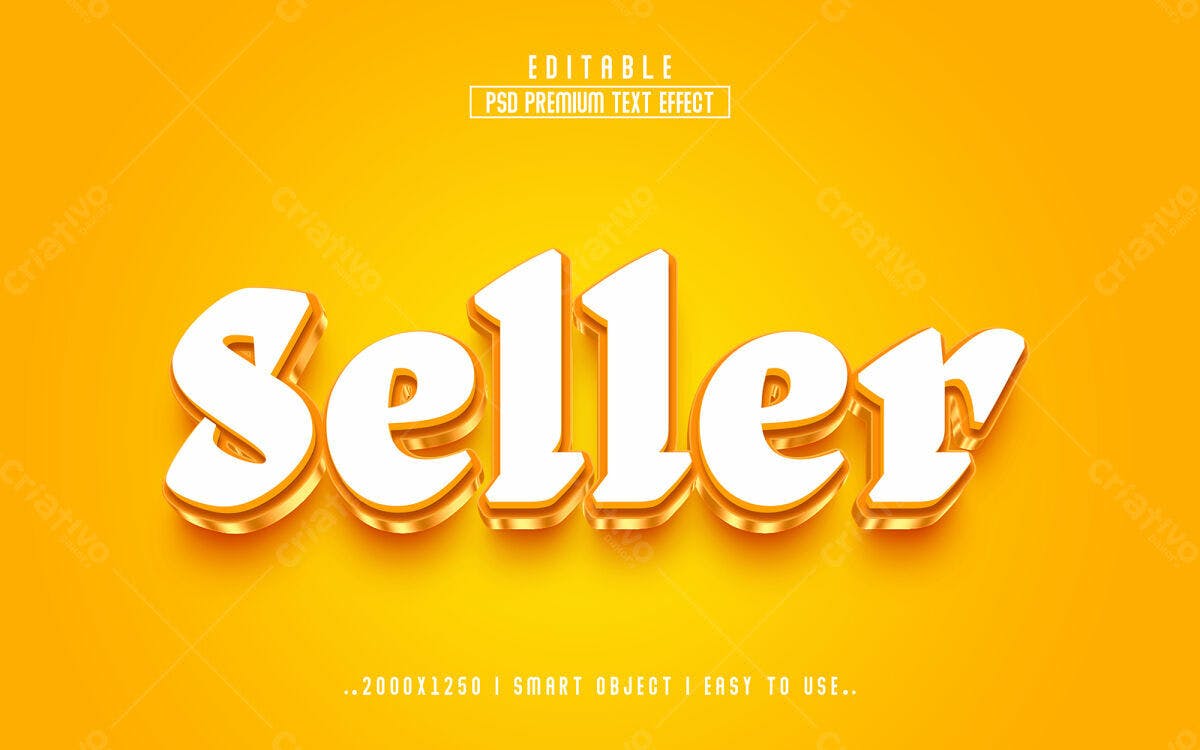 Efeito de Texto 3D para Vendas PSD Editável