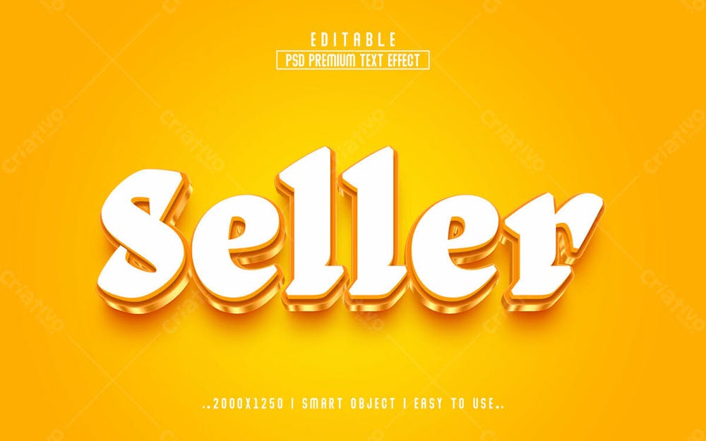 Efeito De Texto Editável Em 3D Do Vendedor Em Estilo Moderno V 2