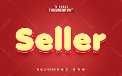 Efeito De Texto Editável Em 3D Do Vendedor Em Estilo Moderno