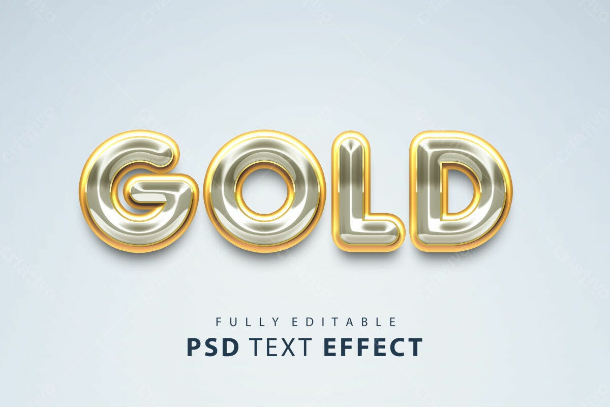 Efeito de Texto em PSD Gold para Designs Luxuosos