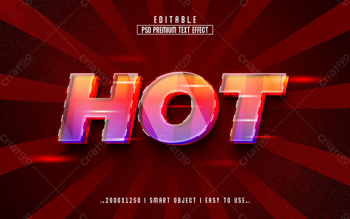 Efeito de Texto PSD Editável para Design Moderno