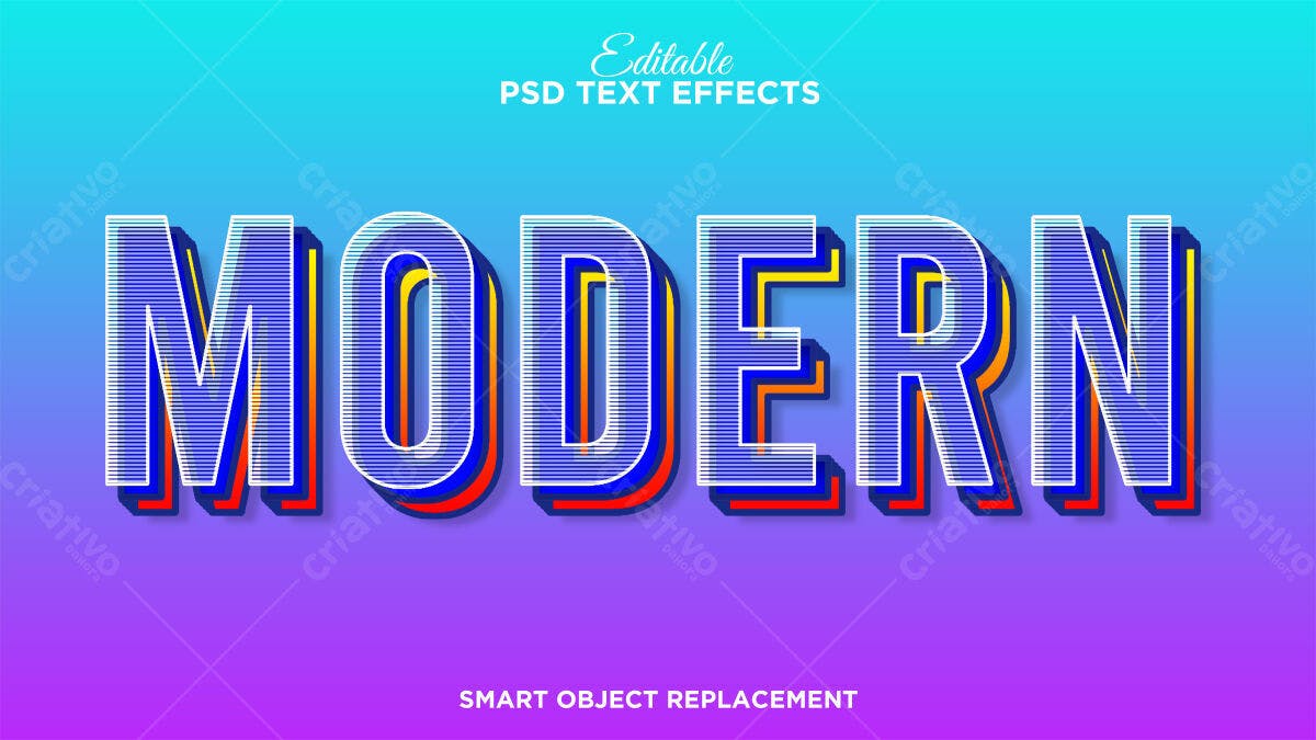 Efeitos de Texto Modernos PSD Editável