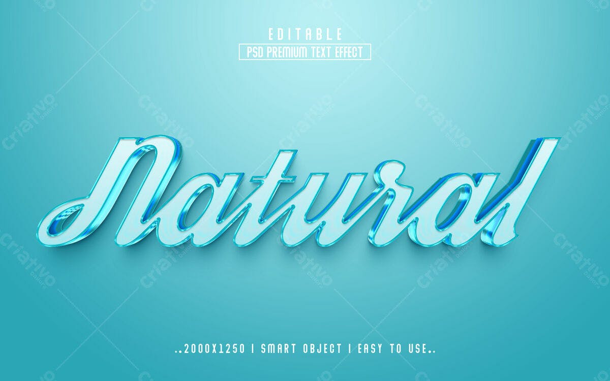 Efeito de Texto Natural PSD Editável