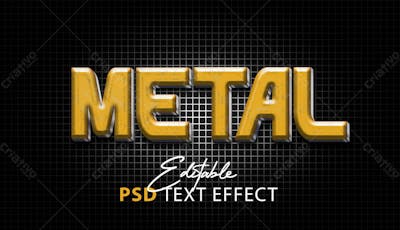 Efeito De Texto Editável Em Metal 3D Em Estilo Moderno E Elegante