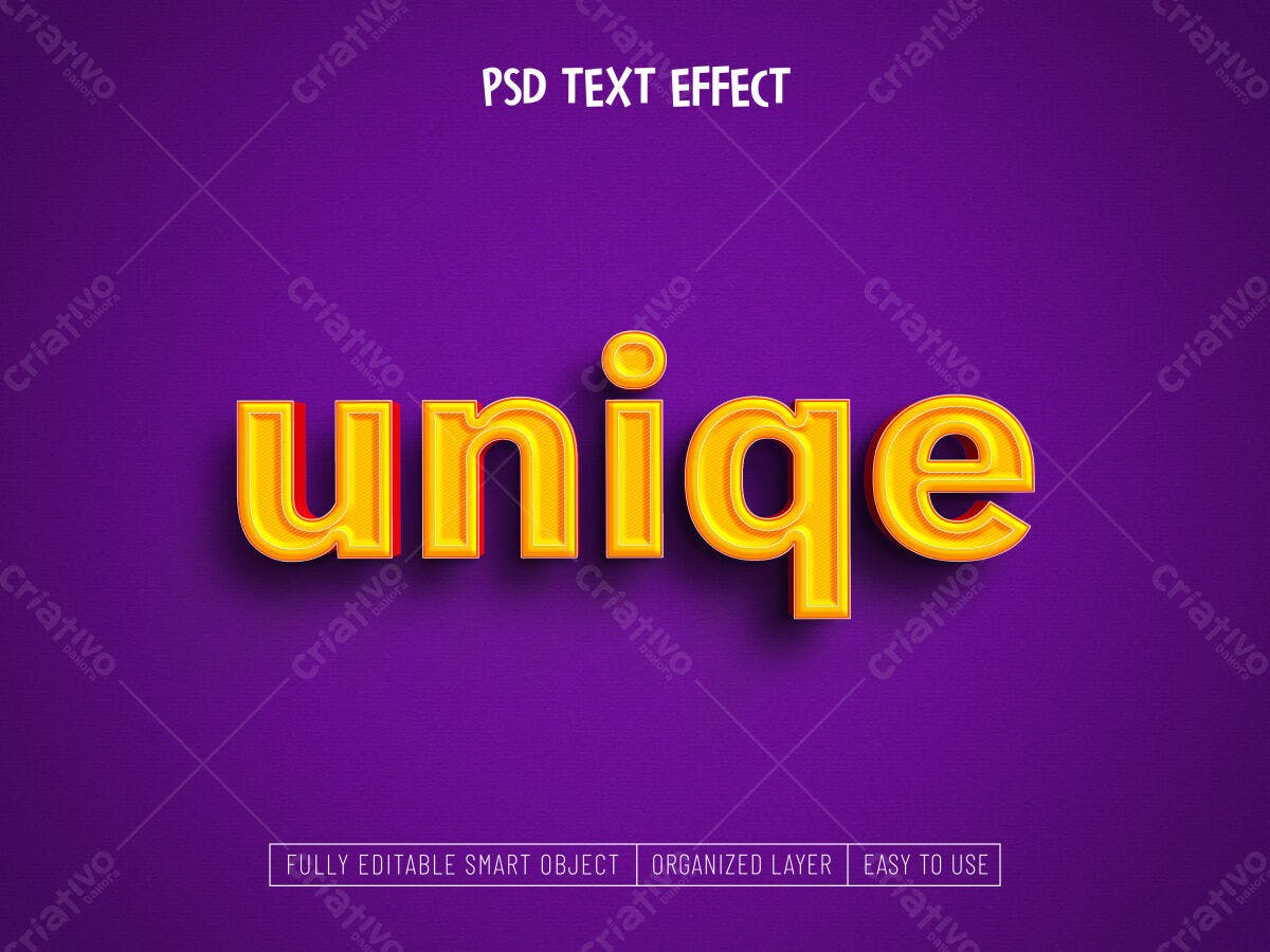 Efeito de Texto Único PSD Editável