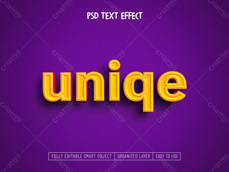 Efeito de texto editável em 3d exclusivo em estilo moderno e elegante