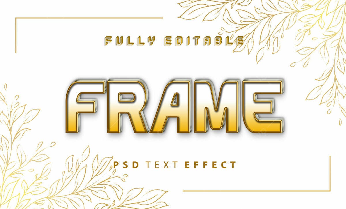 Moldura de Texto Dourada PSD Editável