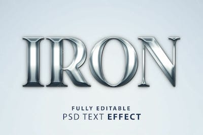 Efeito De Texto Editável Iron Style 3D Em Estilo Moderno E Elegante Em