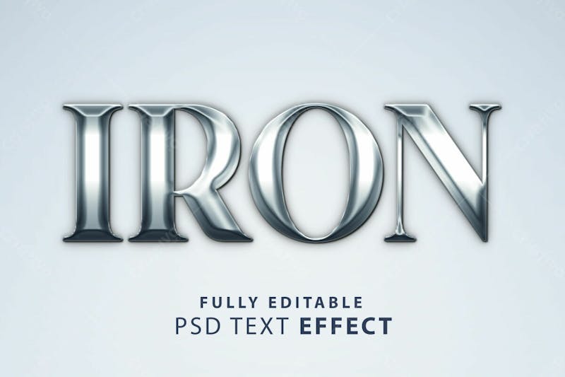 Efeito de texto editável iron style 3d em estilo moderno e elegante em
