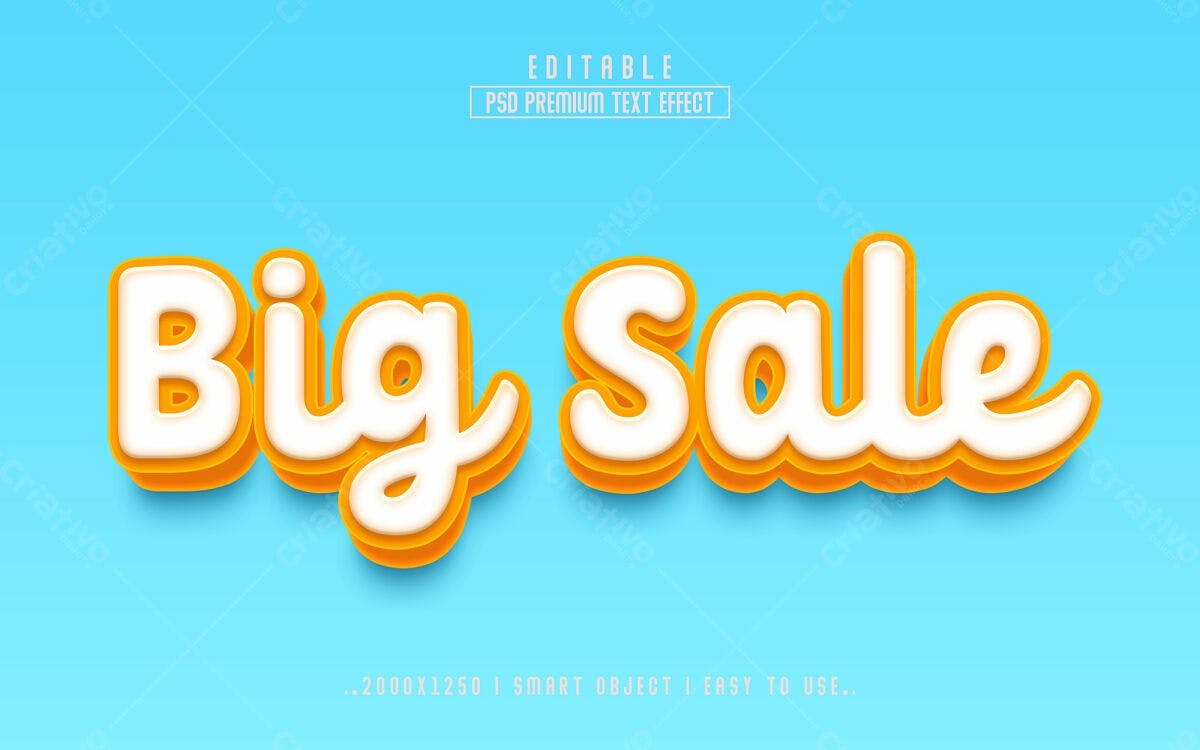 Efeitos de Texto Big Sale PSD Editável