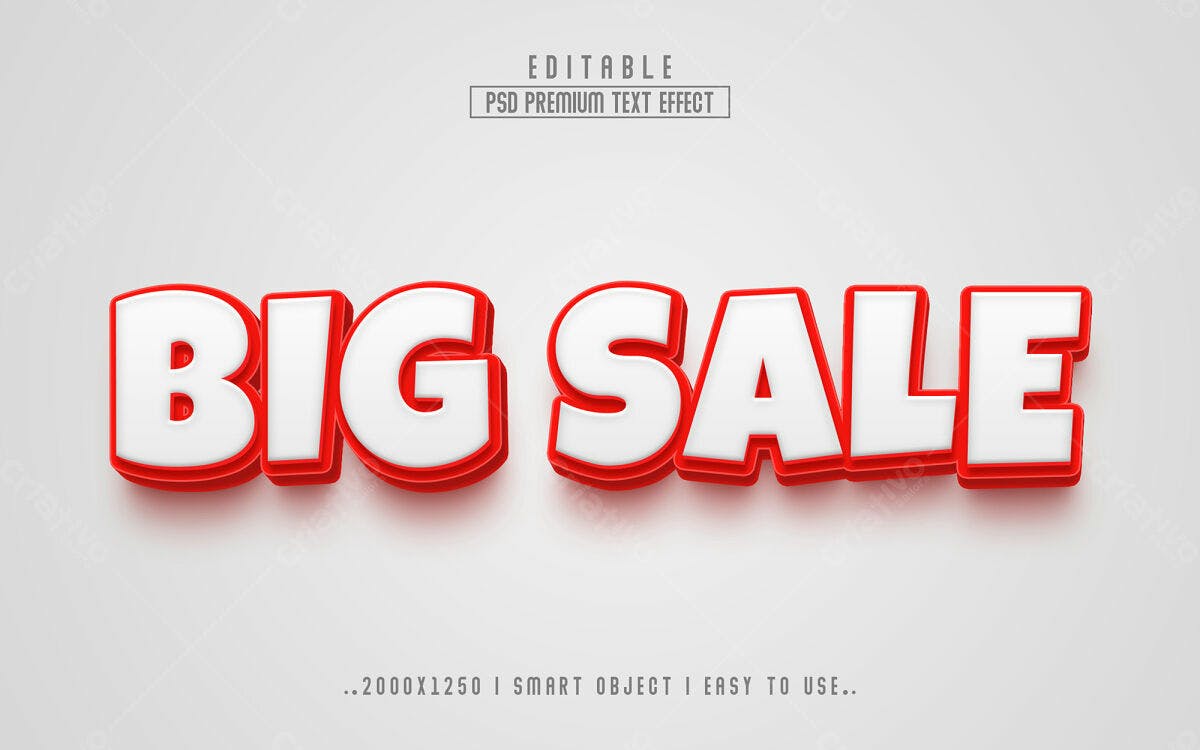 Efeito de Texto Big Sale PSD Editável