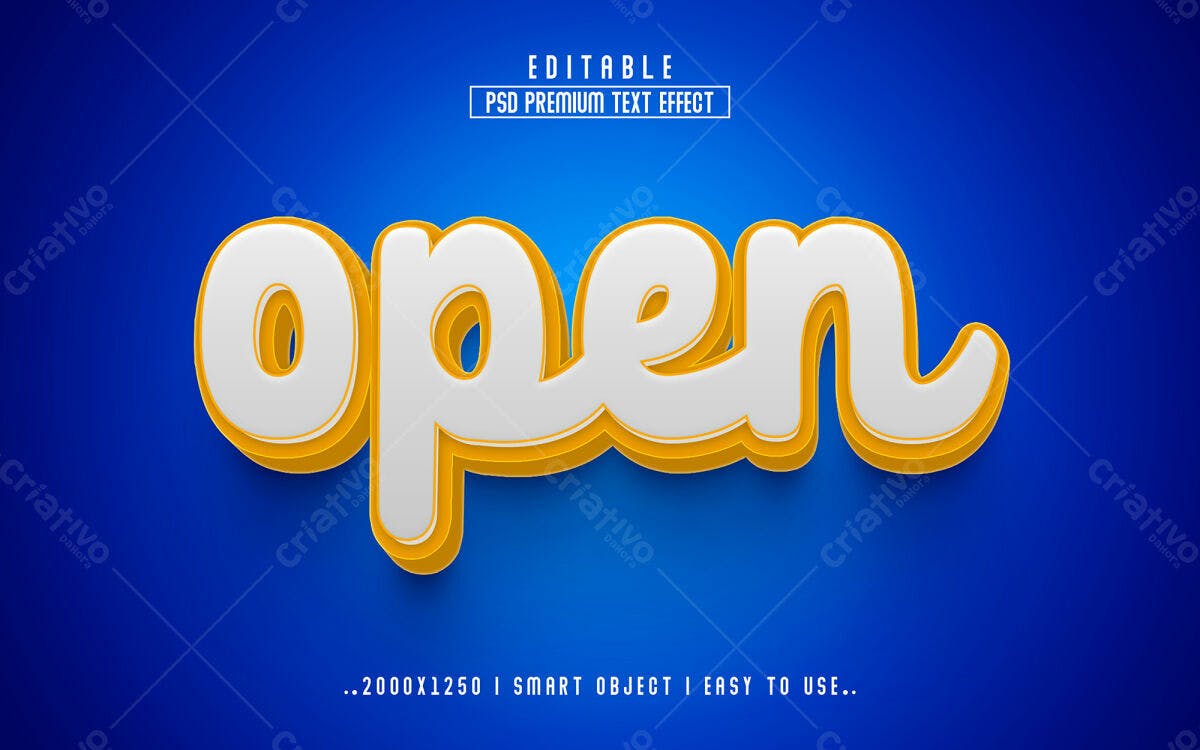Efeito de Texto "Open" PSD Editável