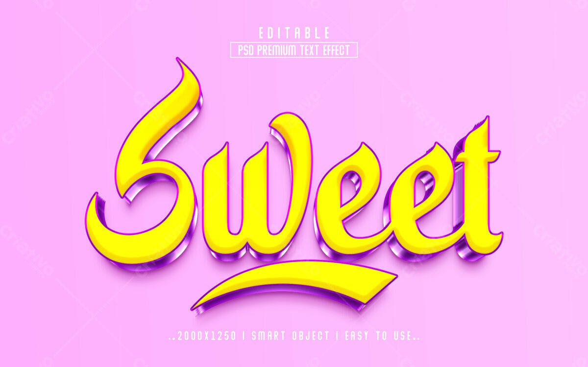 Efeito de Texto Sweet PSD Editável