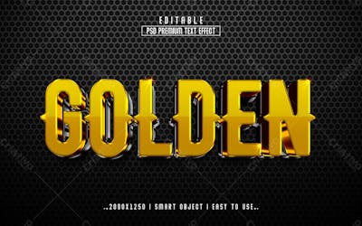 Efeito De Texto Editável 3D Dourado Em Estilo Premium Moderno E Elegante