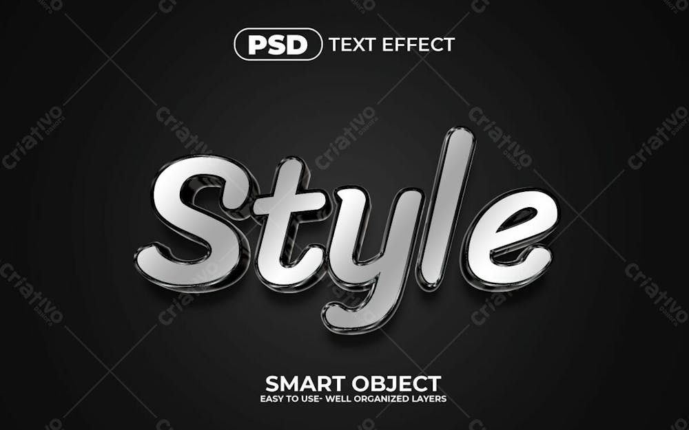 Efeito De Texto Editável Em 3D De Estilo Em Estilo Premium Moderno E Elegante V 2