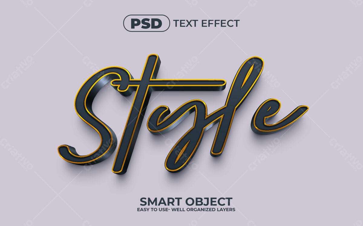 Efeito de Texto Estiloso em 3D PSD Editável