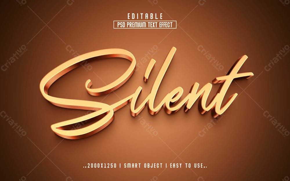 Efeito De Texto Editável Em 3D Silencioso Em Estilo Premium Moderno E Elegante