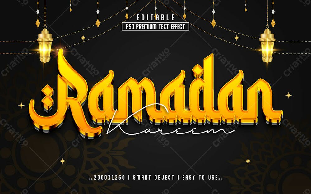 Efeito De Texto Editável Ramadan 3D Em Estilo Premium Moderno E Elegante V 2