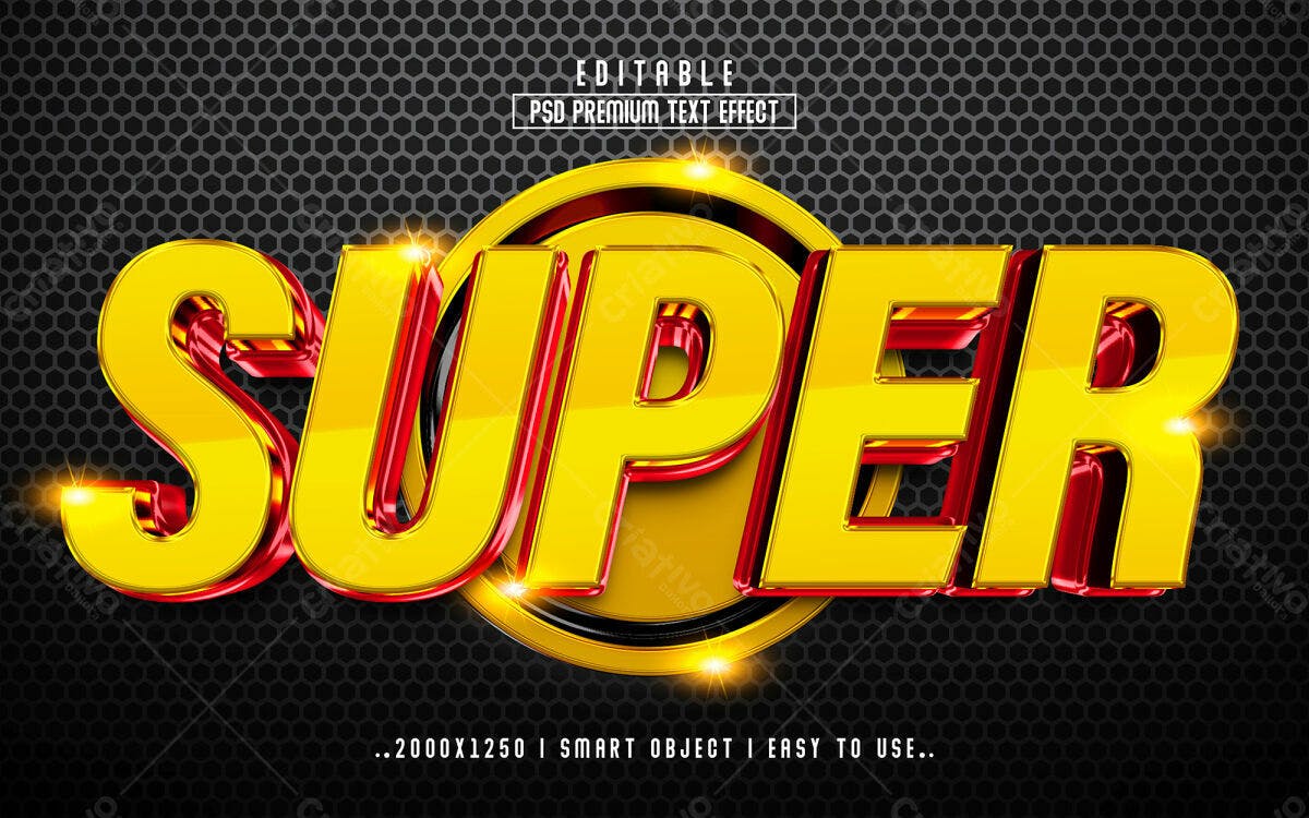 Efeito de Texto 3D Premium PSD Editável
