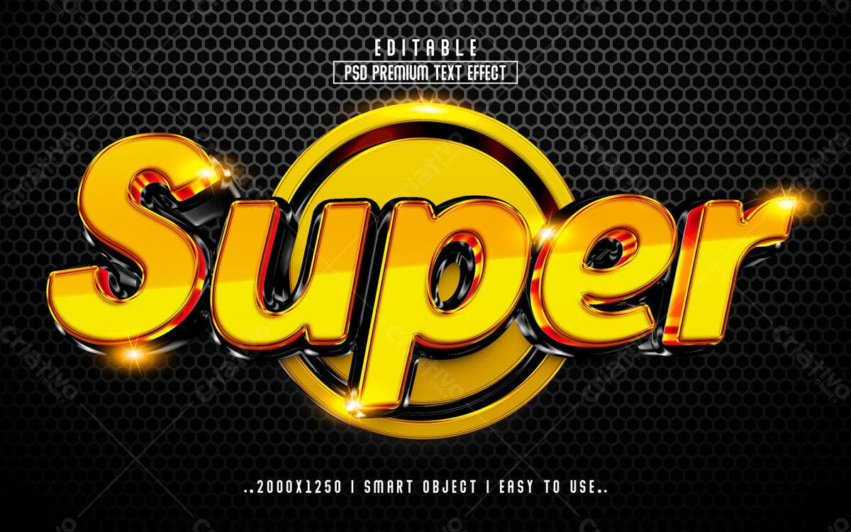 Efeito de Texto 3D Super PSD Editável
