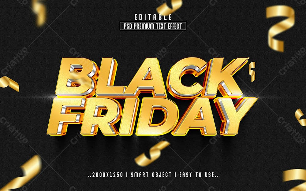 Efeito De Texto Editável 3D Da Black Friday Em Estilo Moderno E Elegante Em Relevo