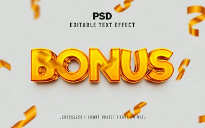 Efeito De Texto Editável Em 3D Bônus Em Estilo Moderno E Elegante Em Relevo